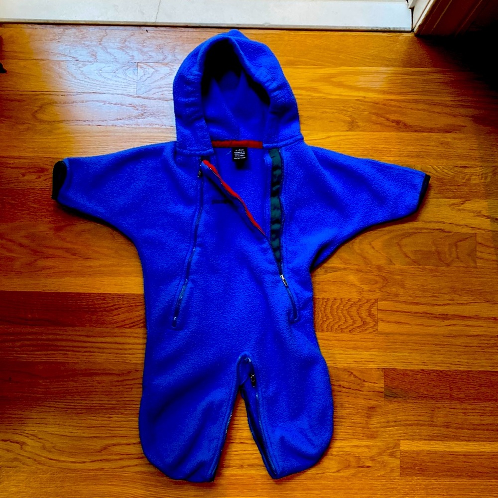 Patagonia Kids Bright Royal Blue Hooded Fleece One-Piece